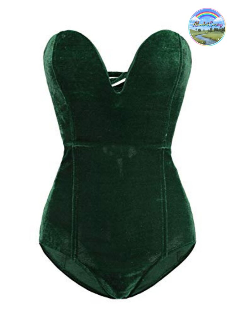 Velvet Bodysuit Strapless Lace Up One Piece Corset Top for Halloween Costume